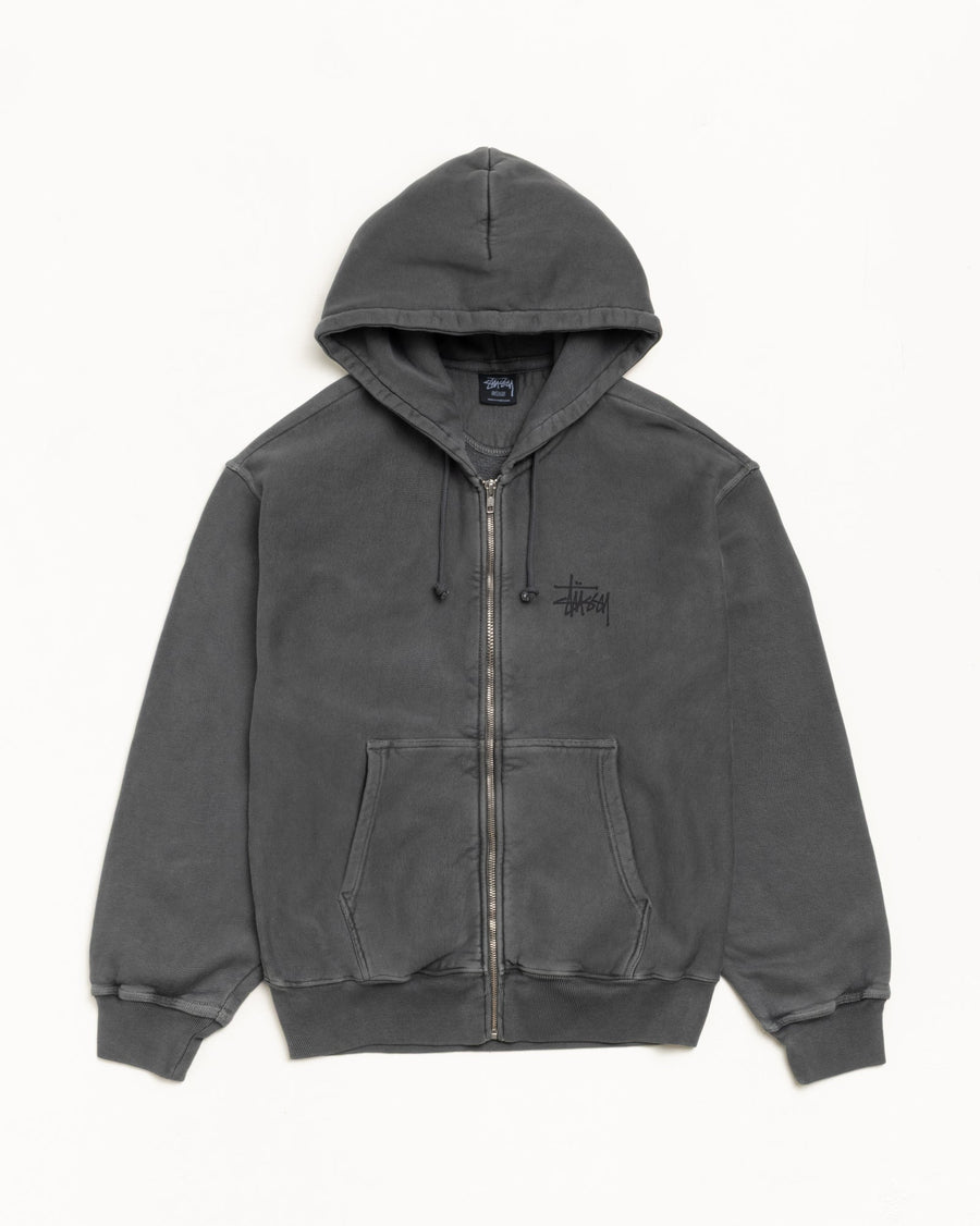 BASIC STÜSSY ZIP HOODIE PIGMENT DYED