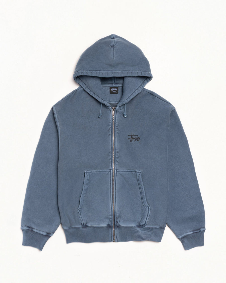 BASIC STÜSSY ZIP HOODIE PIGMENT DYED