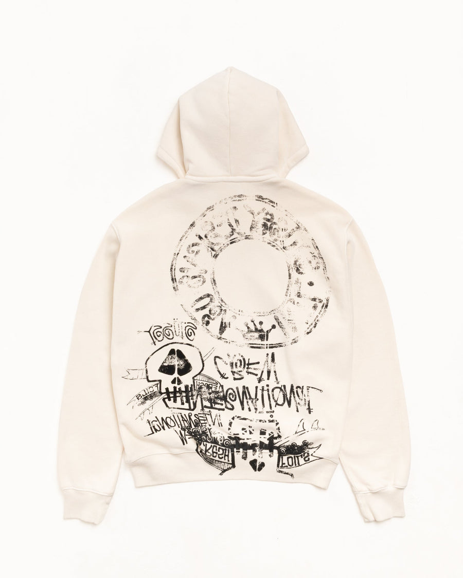 SKULLS ZIP HOODIE PIGMENT DYED