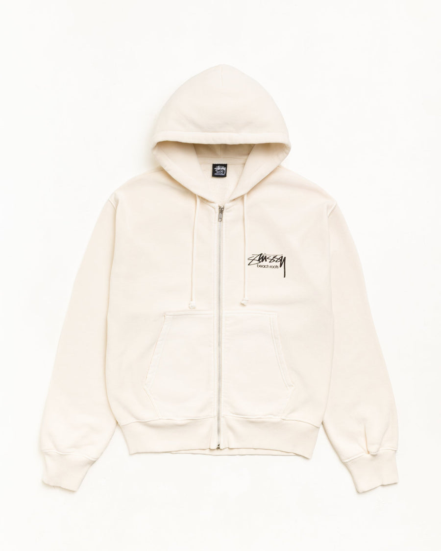 BEACH ROOTS ZIP HOODIE GARMENT DYED