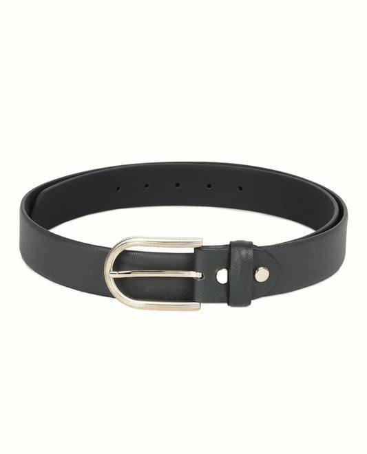Rare Rabbit Men's Luxur Green Belts Leather Fabric