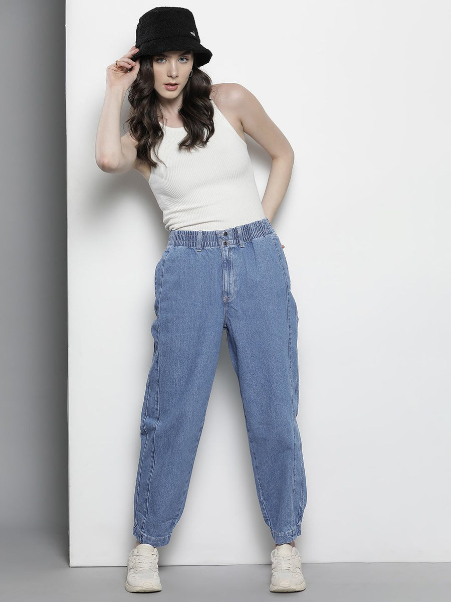 Tommy Hilfiger Women High-Rise Mom Fit Jogger Jeans