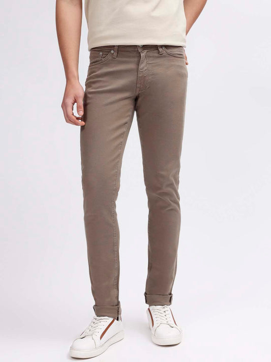 GANT Men Brown Solid Slim Fit Jeans