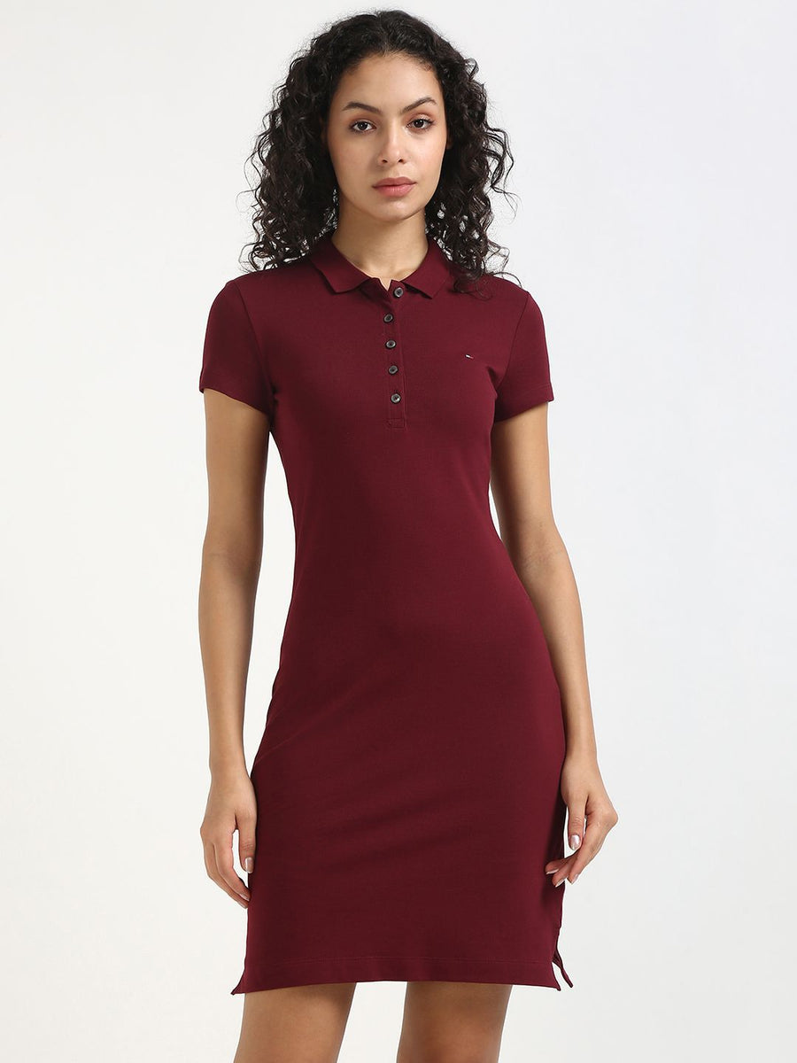 Tommy Hilfiger Women Shirt Collar Polo T-shirt Dress