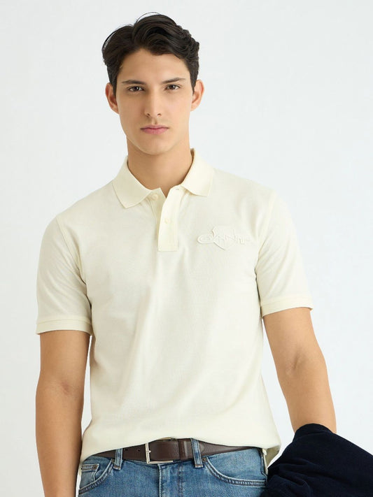 GANT Typography Printed Polo Collar Pure Cotton T-shirt