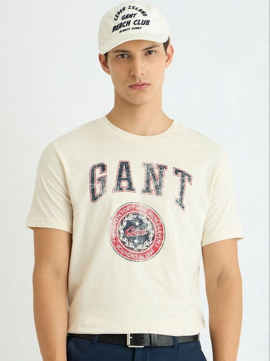 GANT Typography Printed Pure Cotton T-shirt