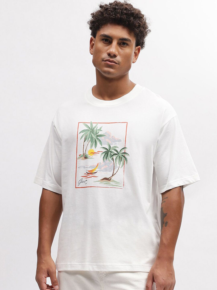 GANT Printed Round Neck Relaxed Fit T-Shirt