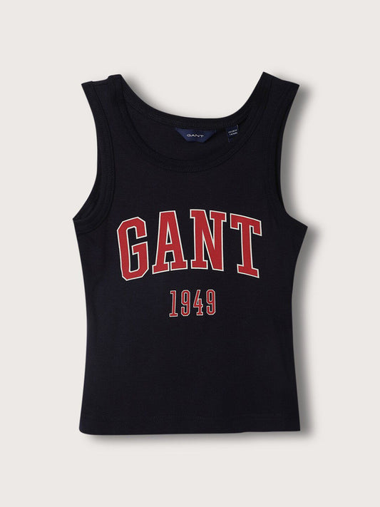 GANT Boys Typography Printed Sleeveless Organic Cotton Slim Fit T-shirt