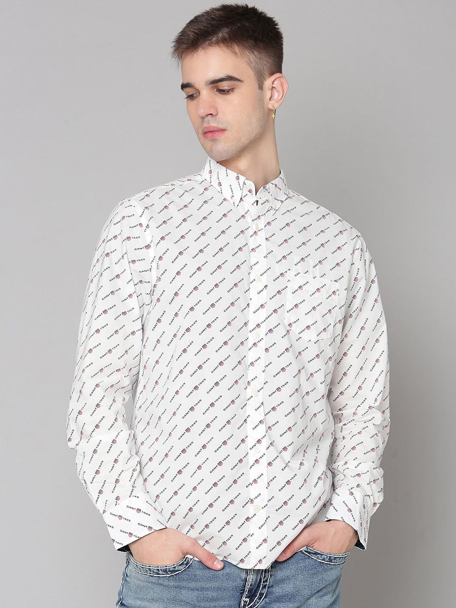 GANT Regular Fit Button Down Printed Casual Shirts
