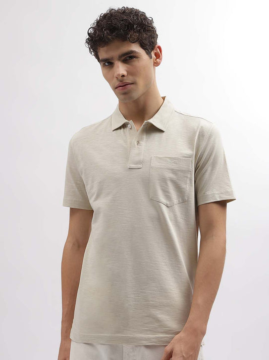 GANT Striped Polo Neck Regular Fit T-Shirt
