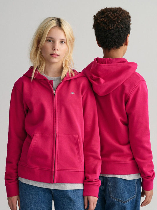 GANT Kids Hooded Pure Cotton Front-Open Sweatshirt