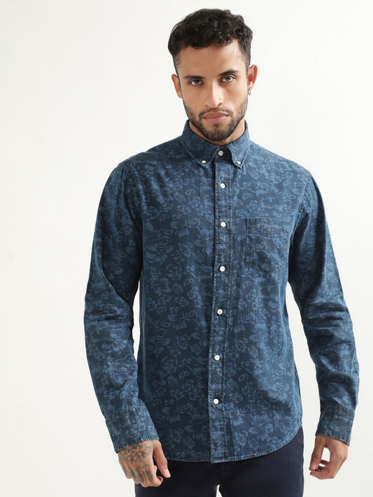 GANT Men Floral Printed Cotton Casual Shirt