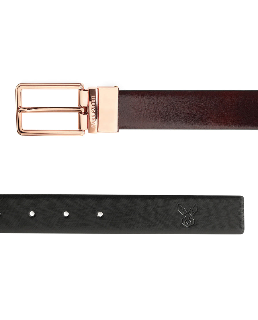 Rare Rabbit Men's Saint Brown Belt Leather