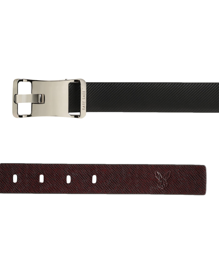 Rare Rabbit Men's Barton Black Belt Leather