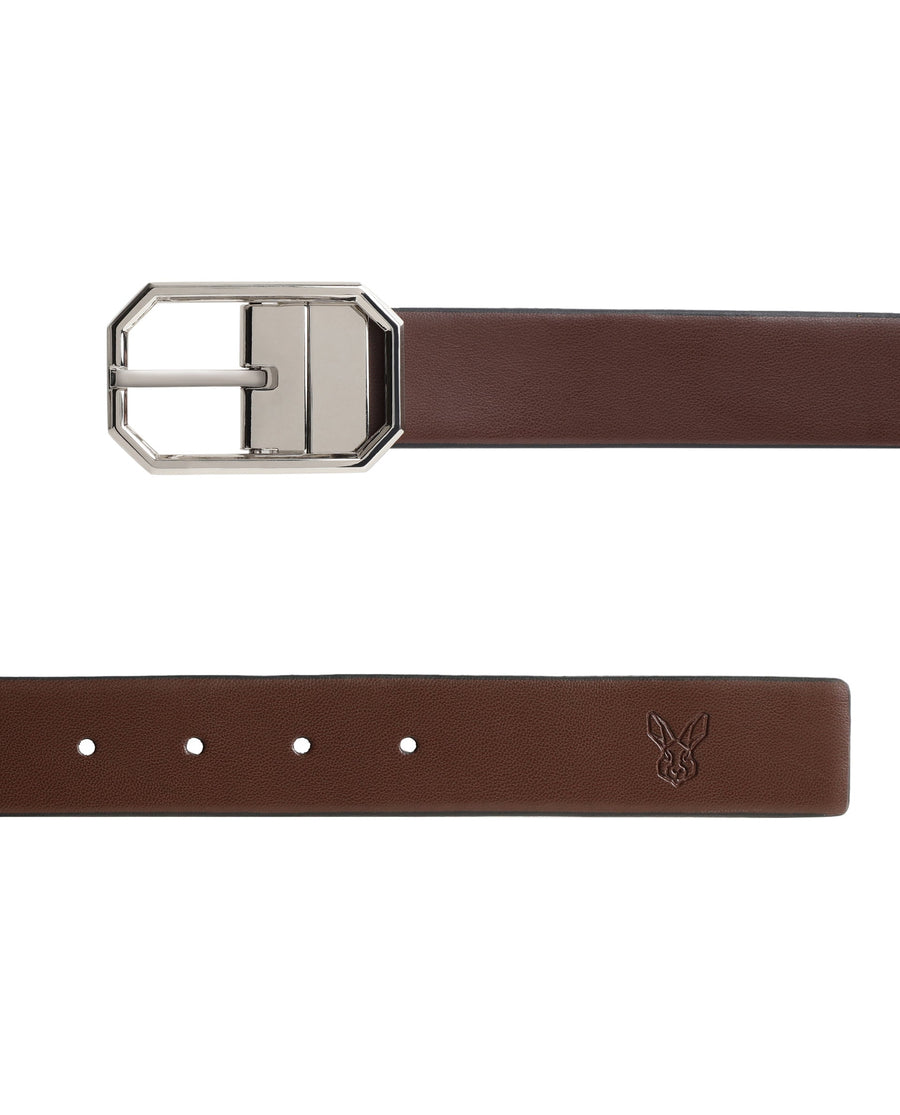 Rare Rabbit Men's Lionor Black Belt Leather