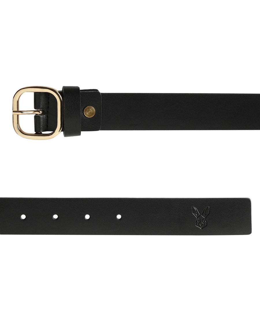 Rare Rabbit Men's Alley Black Belt Leather