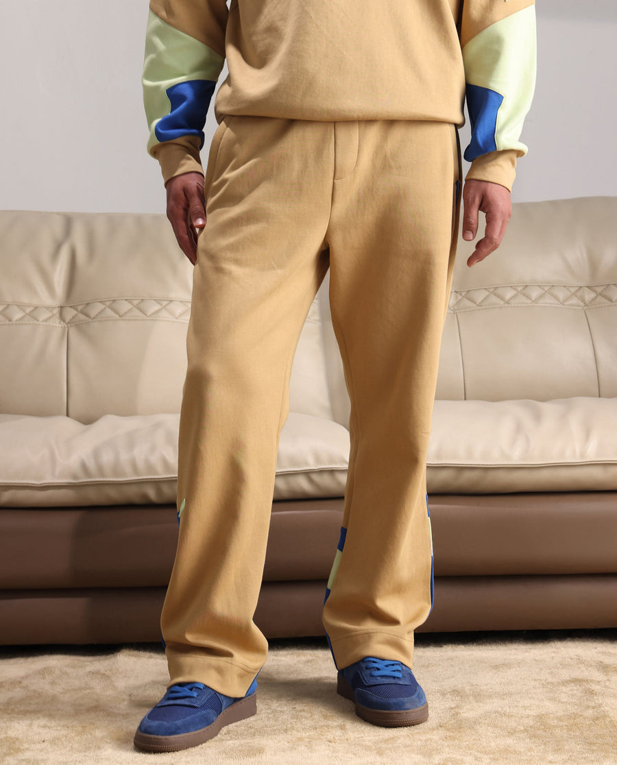Rare Rabbit Men's Armon-1 Dusky Beige Cotton Printed Regular Fit Track Pant