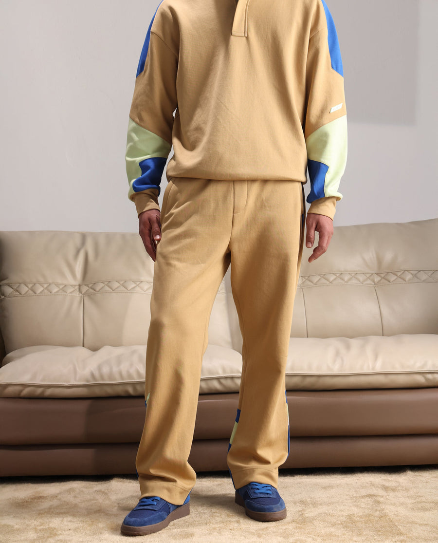 Rare Rabbit Men's Armon-1 Dusky Beige Cotton Printed Regular Fit Track Pant