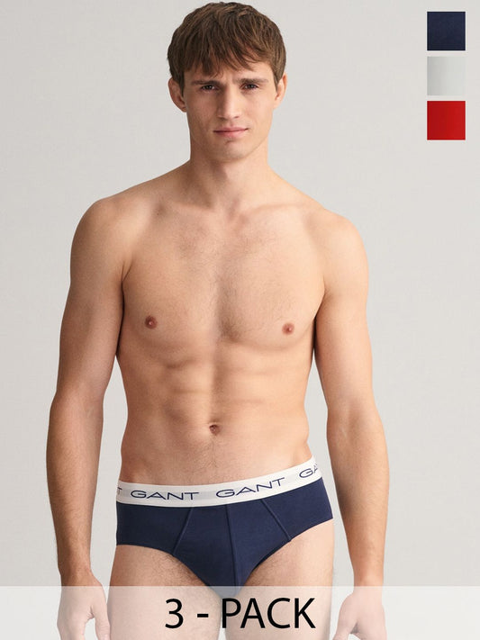GANT Pack Of 3 Pure Cotton Mid-rise Basic Briefs GMW23-900013001105