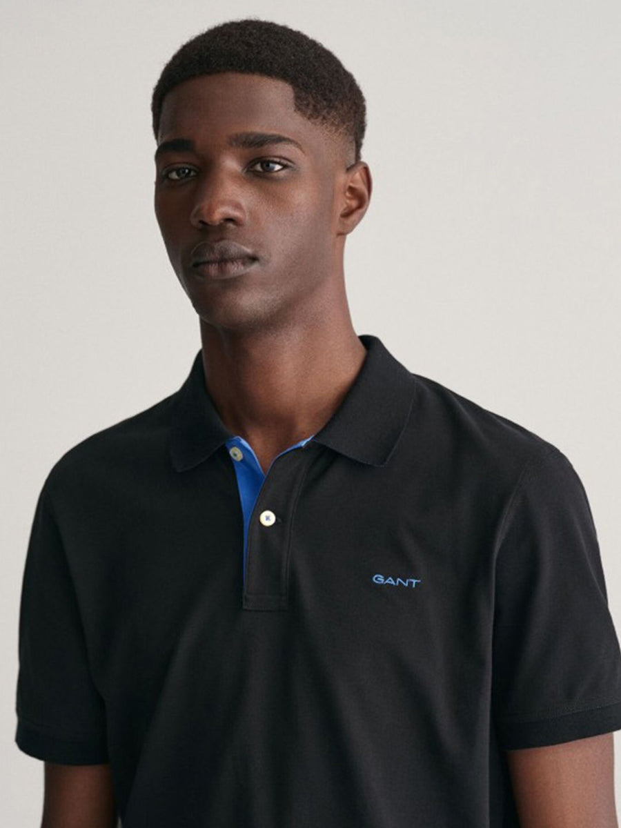 GANT Men Solid Collared Short Sleeves Polo T-Shirt