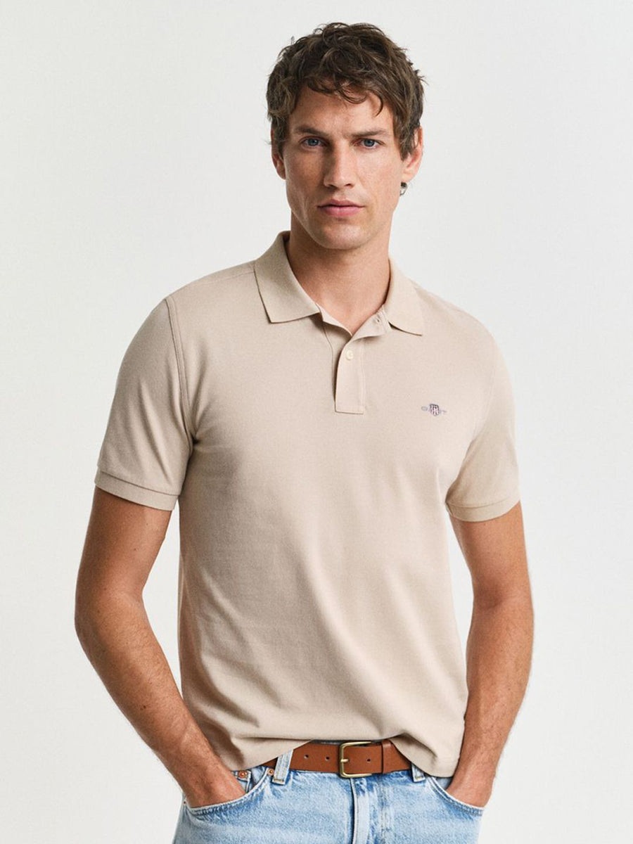 GANT Men Solid Polo Collar Pique Cotton T-shirt