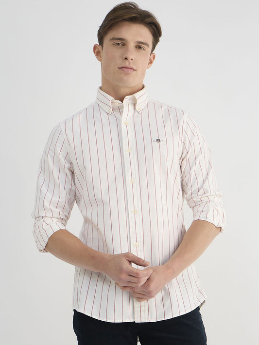 GANT Men Slim Fit Oxford Striped Casual Shirt