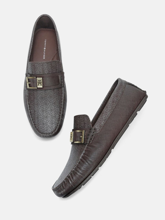 Tommy Hilfiger Men Textured Leather Loafers