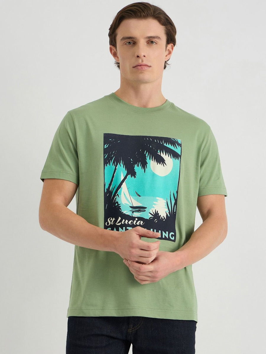 GANT Men Graphic Printed Round Neck Cotton T-shirt