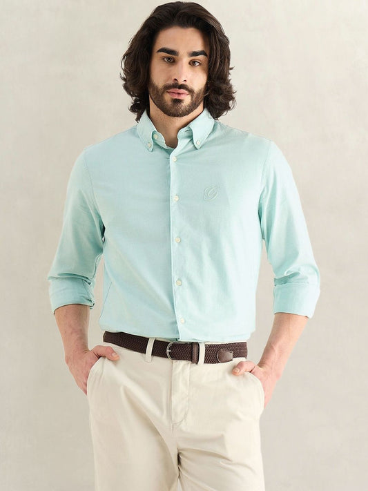 Gant Men Green Solid Regular Fit Pure Cotton Shirt