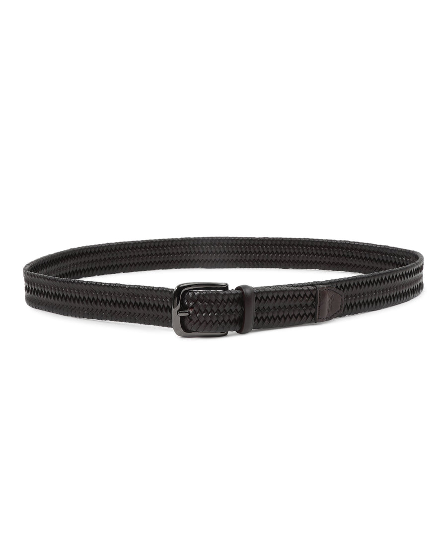 Rare Rabbit Men's Brickle Brown Belt Leather