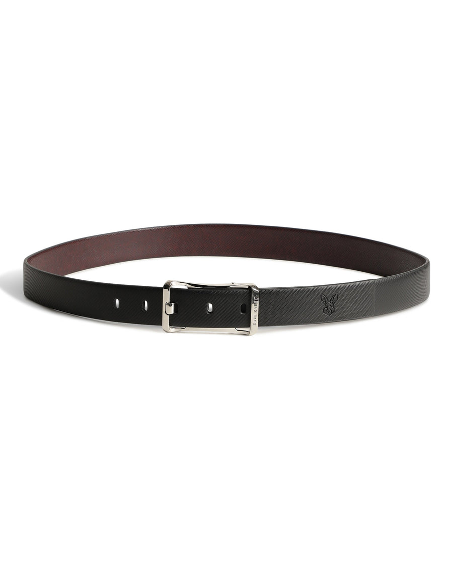 Rare Rabbit Men's Barton Black Belt Leather