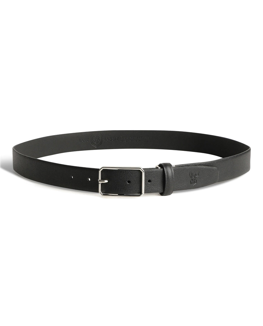 Rare Rabbit Men's Cult Black Belt Leather