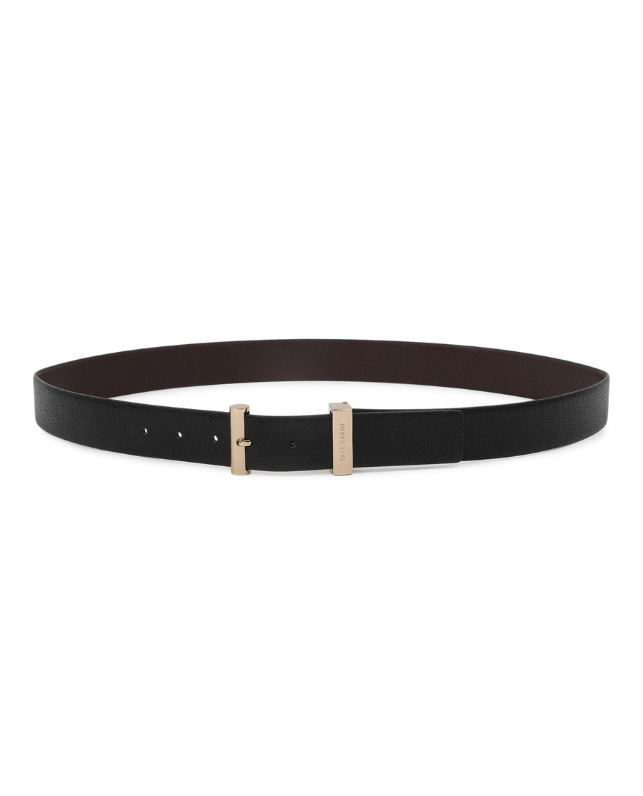 Rare Rabbit Men's Fred Black Belt Leather