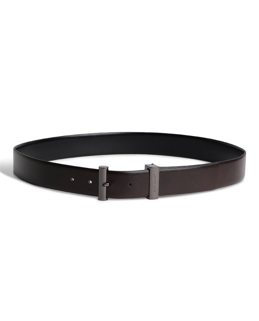 Rare Rabbit Men's Fredy Black Belt Leather