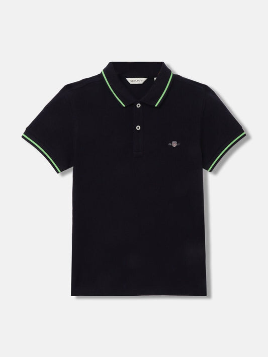 GANT Solid Polo Neck Regular Fit T-Shirt