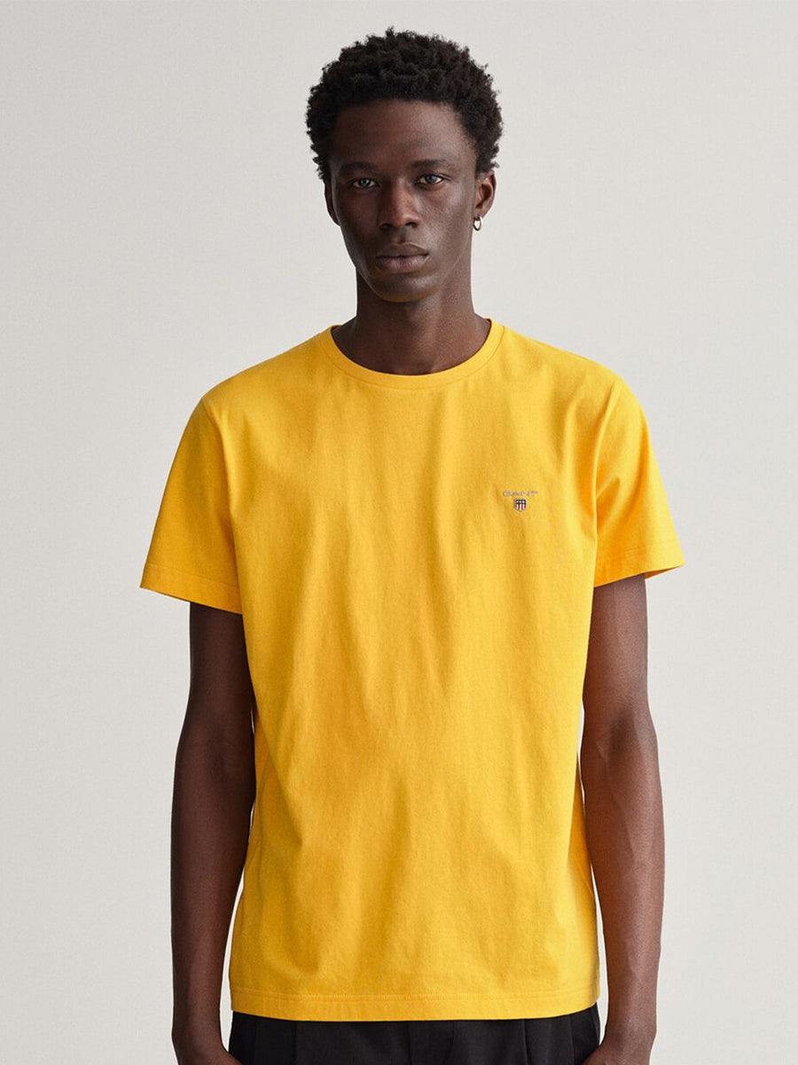 GANT Men Yellow Short Sleeves T-shirt