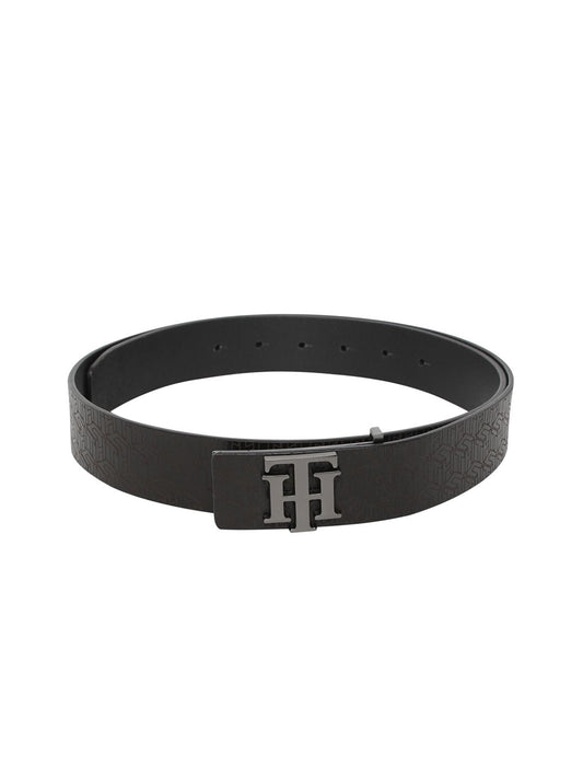 Tommy Hilfiger Men Black Leather Printed Belt