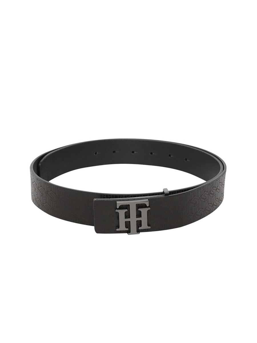 Tommy Hilfiger Men Black Leather Printed Belt