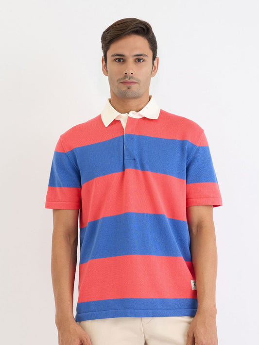 GANT Men Striped Polo Collar T-shirt