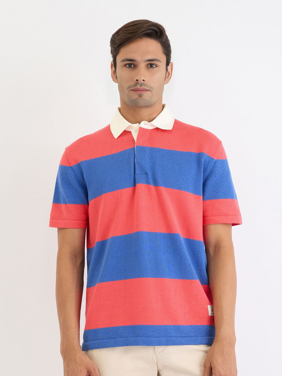 GANT Men Striped Polo Collar T-shirt
