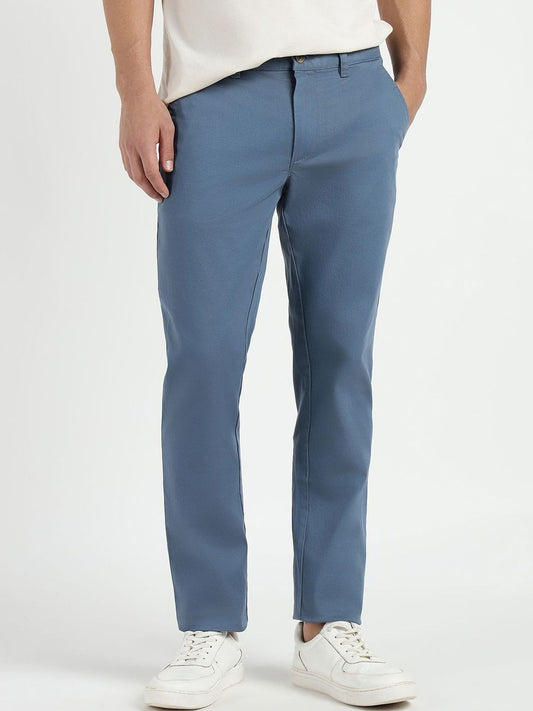 GANT Men Solid Mid-Rise Relaxed Slim Fit Trousers