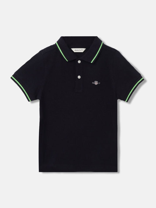 GANT Solid Polo Neck Regular Fit T-Shirt