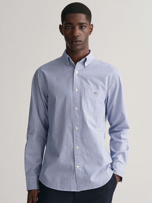 GANT Men Vertical Striped Button-Down Collar Cotton Casual Shirt