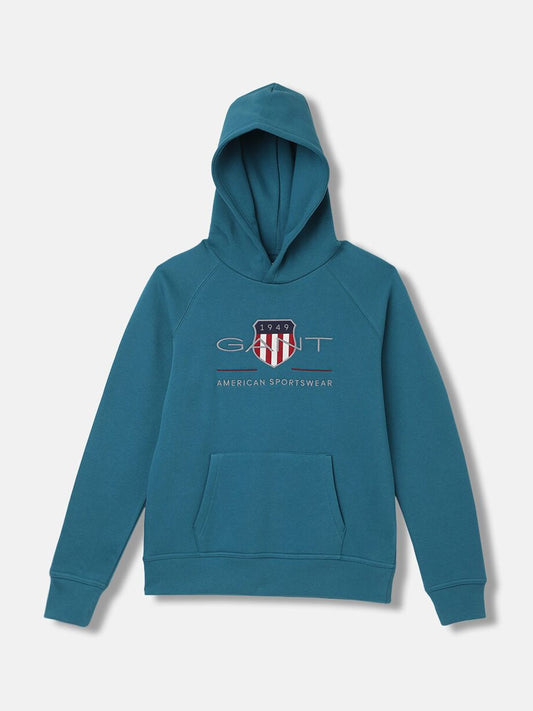 GANT Boys Typography Embroidered Hood Pullover Sweatshirt