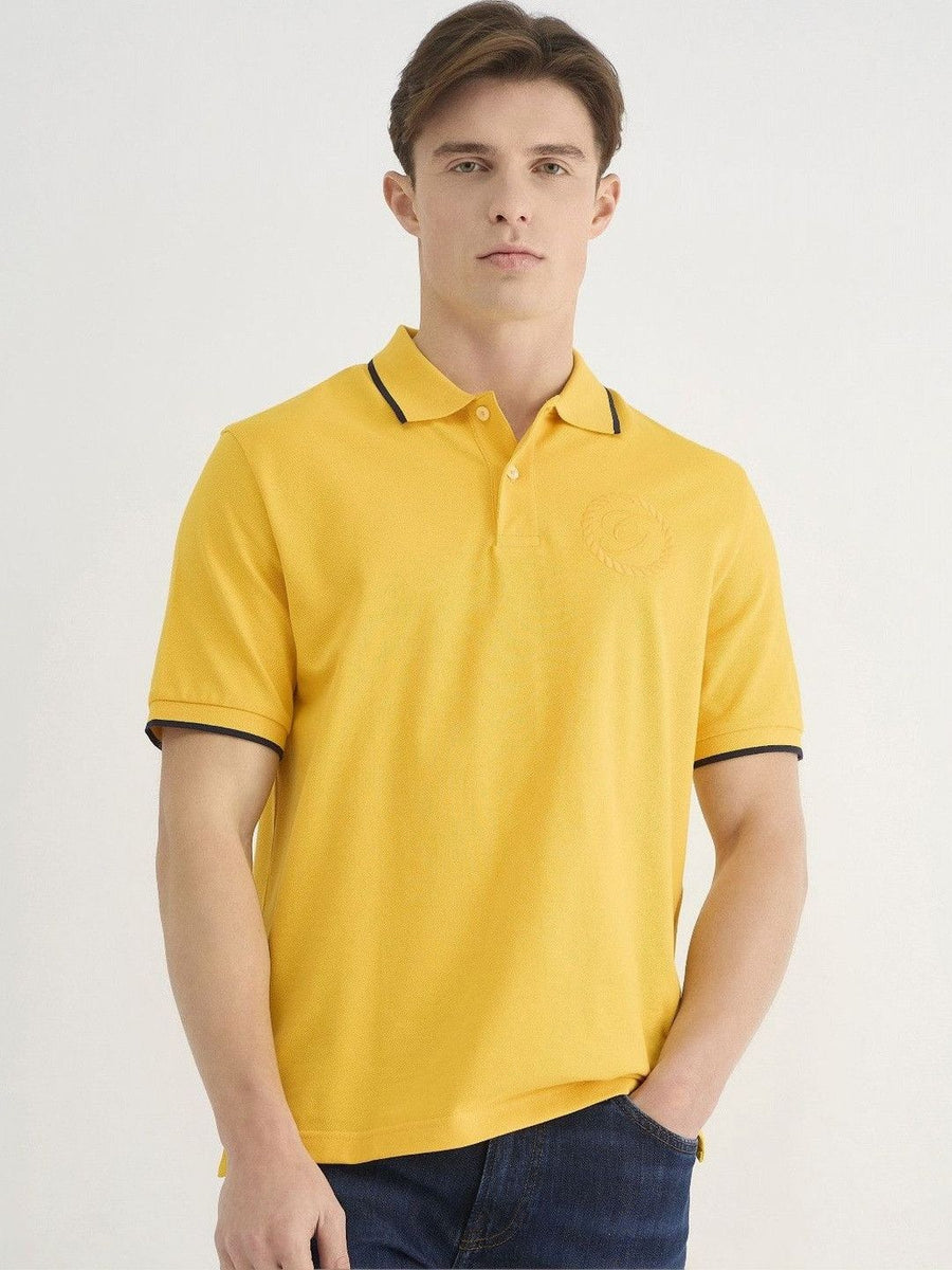 GANT Men Solid Tonal Crest Embroidered Polo Cotton T-shirt