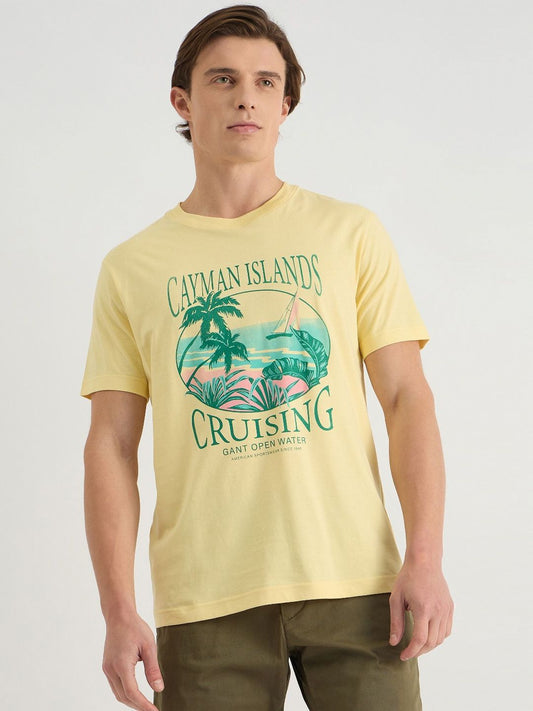 GANT Men Graphic Printed Round Neck Cotton T-shirt