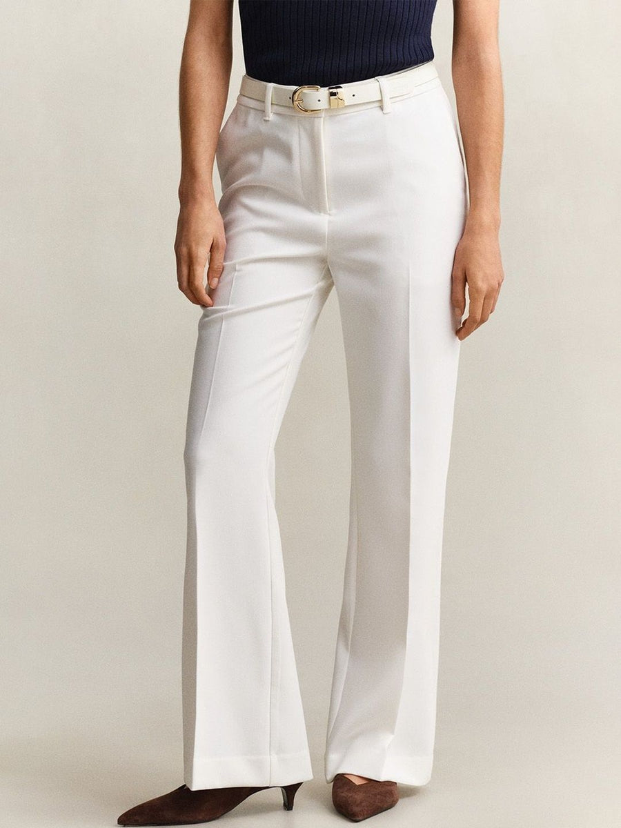 Gant Women White Solid Slim Fit Trouser