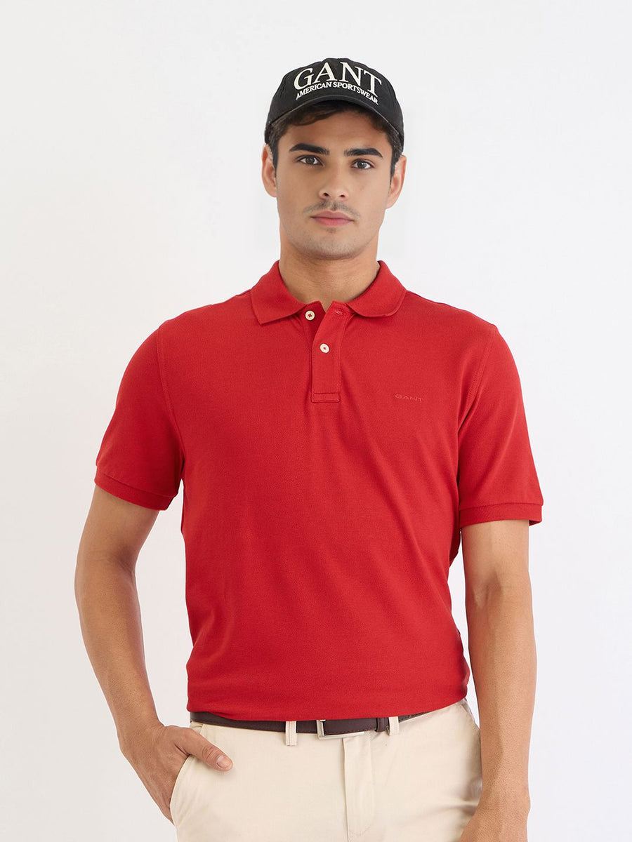 GANT Men Polo Collar Raw Edge T-shirt