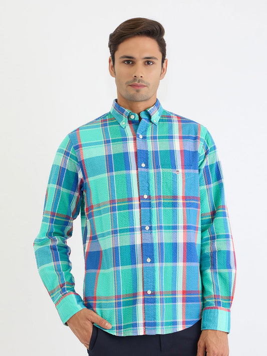 GANT Men Tartan Checks Opaque Checked Casual Shirt