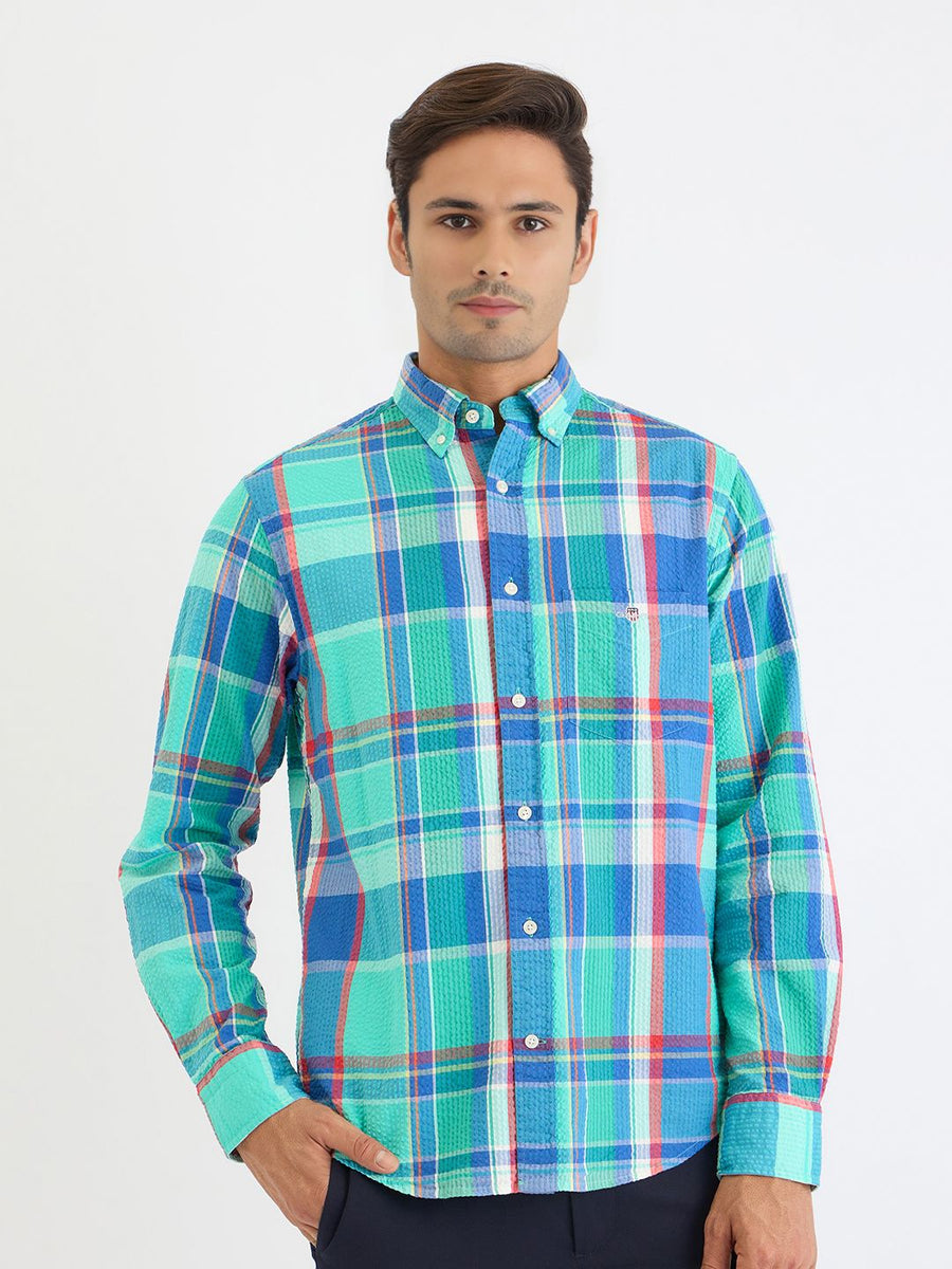 GANT Men Tartan Checks Opaque Checked Casual Shirt
